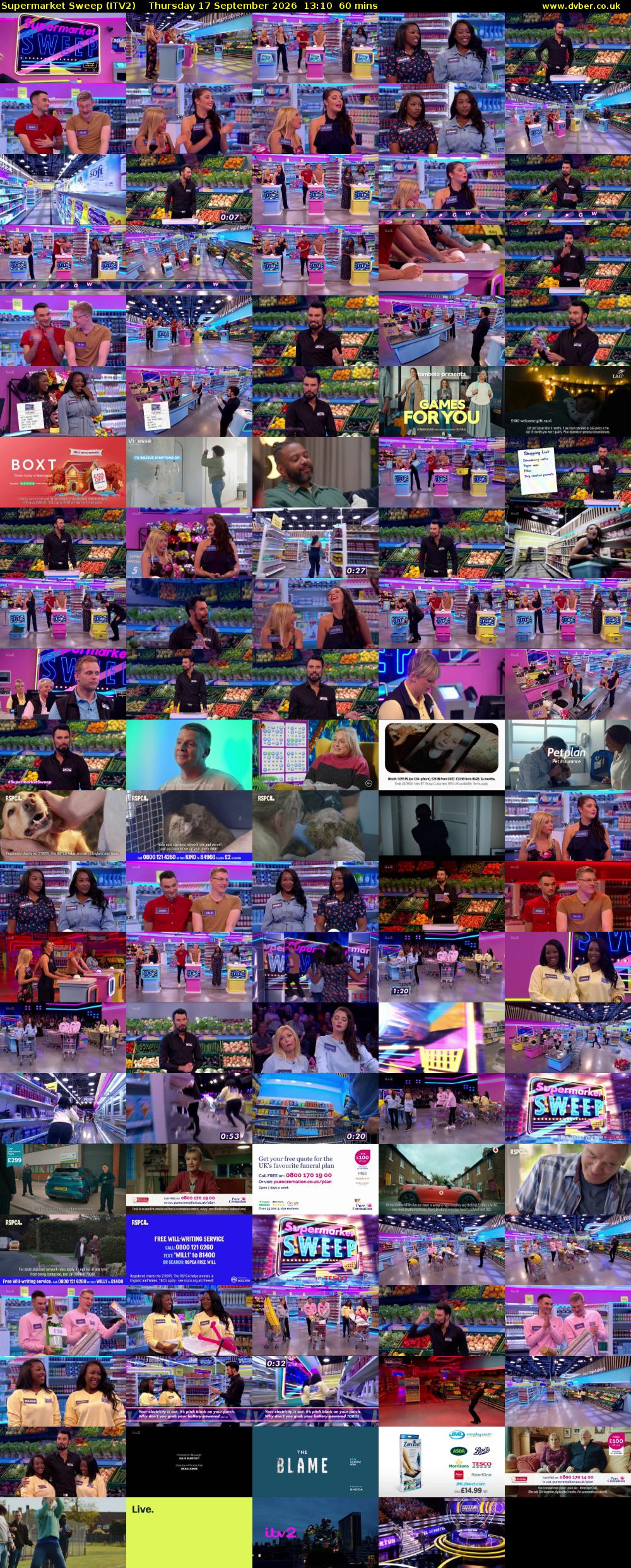 Supermarket Sweep (ITV2) Thursday 17 September 2026 13:10 - 14:10