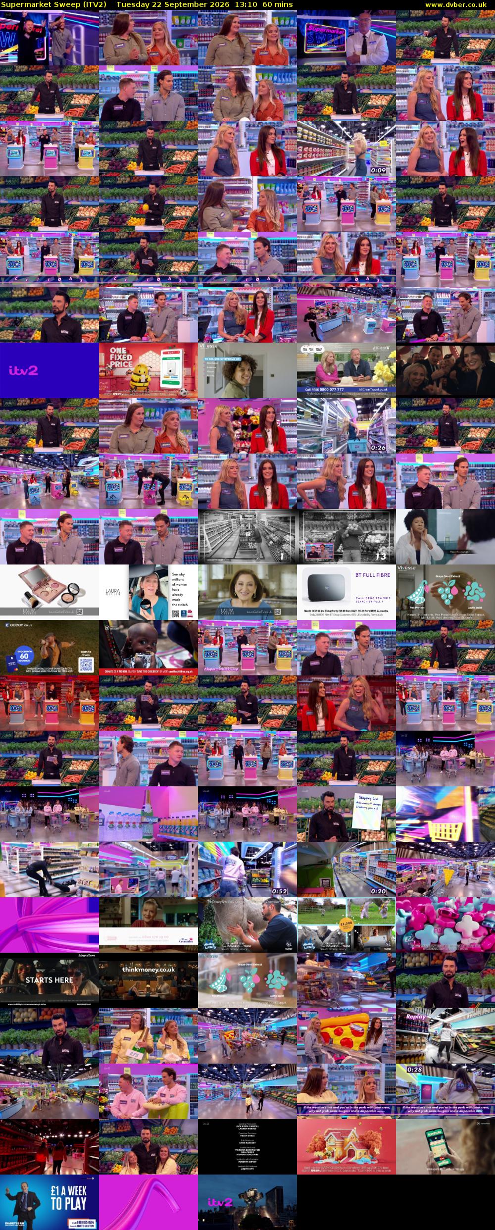 Supermarket Sweep (ITV2) Tuesday 22 September 2026 13:10 - 14:10