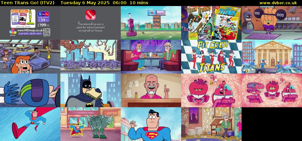 Teen Titans Go! (ITV2) Tuesday 6 May 2025 06:00 - 06:10