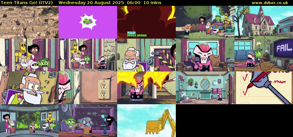 Teen Titans Go! (ITV2) Wednesday 20 August 2025 06:00 - 06:10