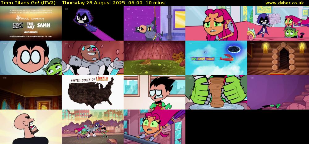 Teen Titans Go! (ITV2) Thursday 28 August 2025 06:00 - 06:10