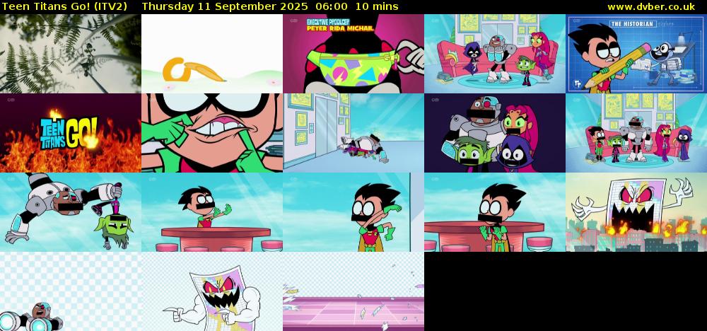 Teen Titans Go! (ITV2) Thursday 11 September 2025 06:00 - 06:10