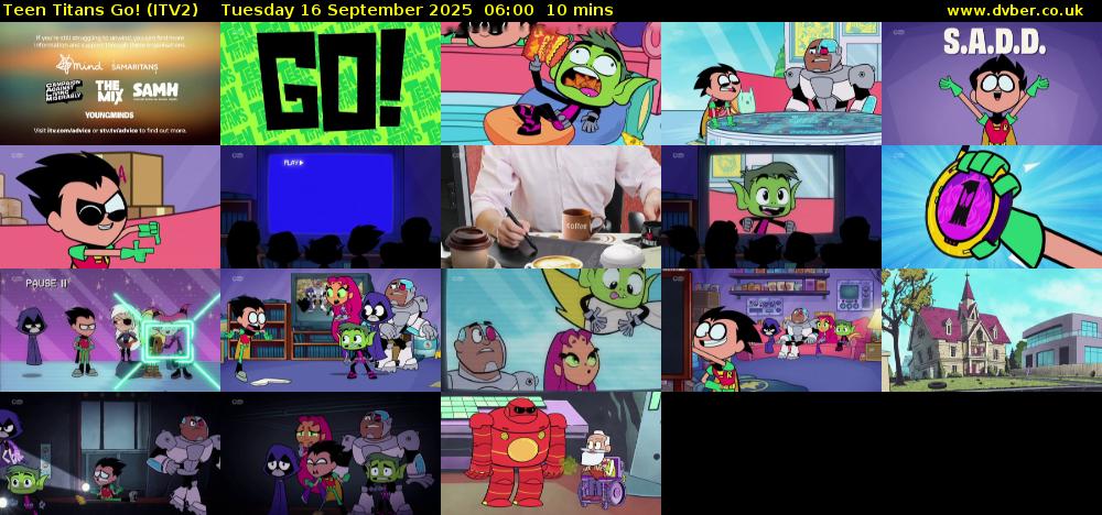 Teen Titans Go! (ITV2) Tuesday 16 September 2025 06:00 - 06:10