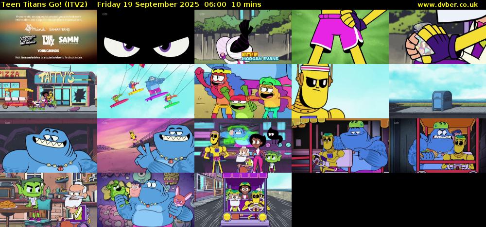 Teen Titans Go! (ITV2) Friday 19 September 2025 06:00 - 06:10