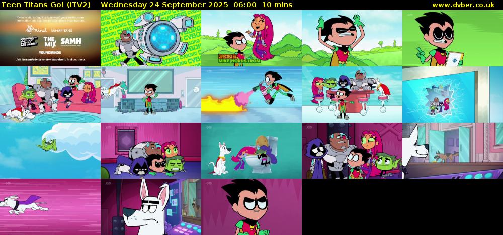 Teen Titans Go! (ITV2) Wednesday 24 September 2025 06:00 - 06:10