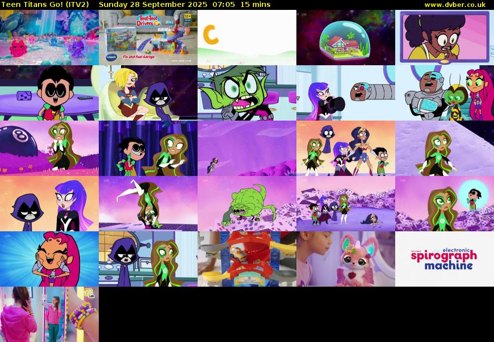 Teen Titans Go! (ITV2) Sunday 28 September 2025 07:05 - 07:20