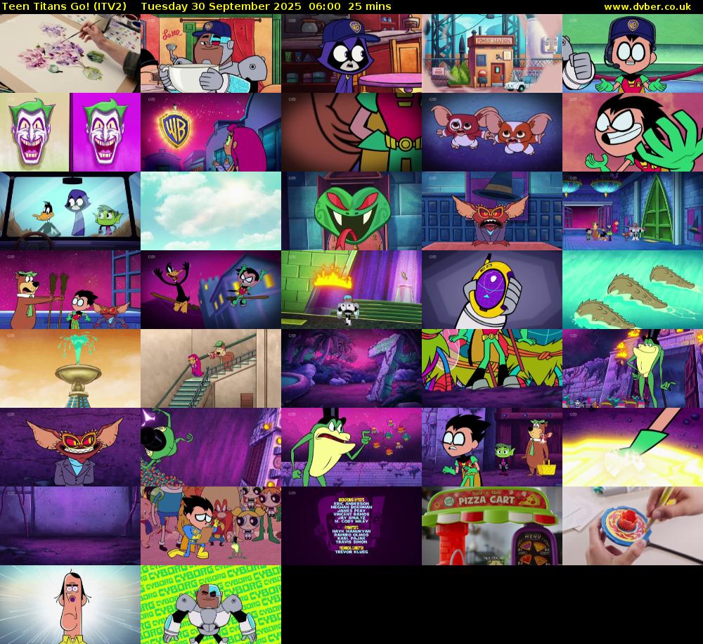 Teen Titans Go! (ITV2) Tuesday 30 September 2025 06:00 - 06:25