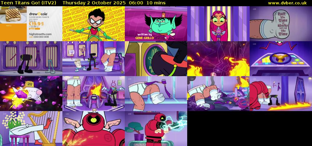 Teen Titans Go! (ITV2) Thursday 2 October 2025 06:00 - 06:10