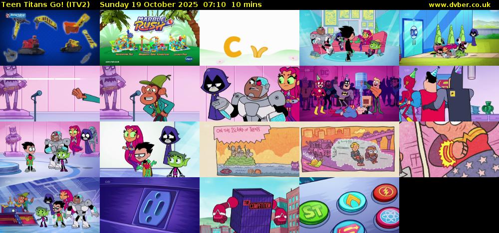 Teen Titans Go! (ITV2) Sunday 19 October 2025 07:10 - 07:20