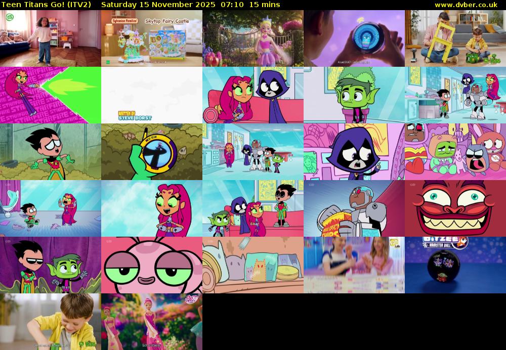Teen Titans Go! (ITV2) Saturday 15 November 2025 07:10 - 07:25