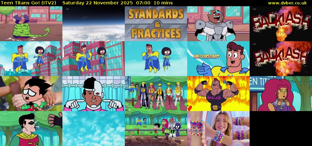Teen Titans Go! (ITV2) Saturday 22 November 2025 07:00 - 07:10