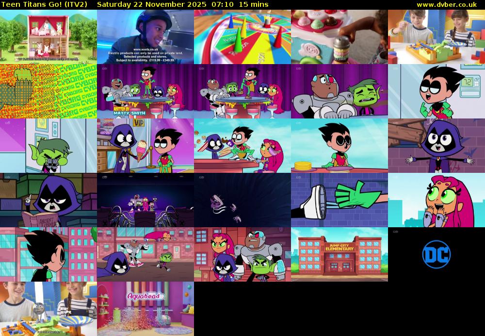 Teen Titans Go! (ITV2) Saturday 22 November 2025 07:10 - 07:25