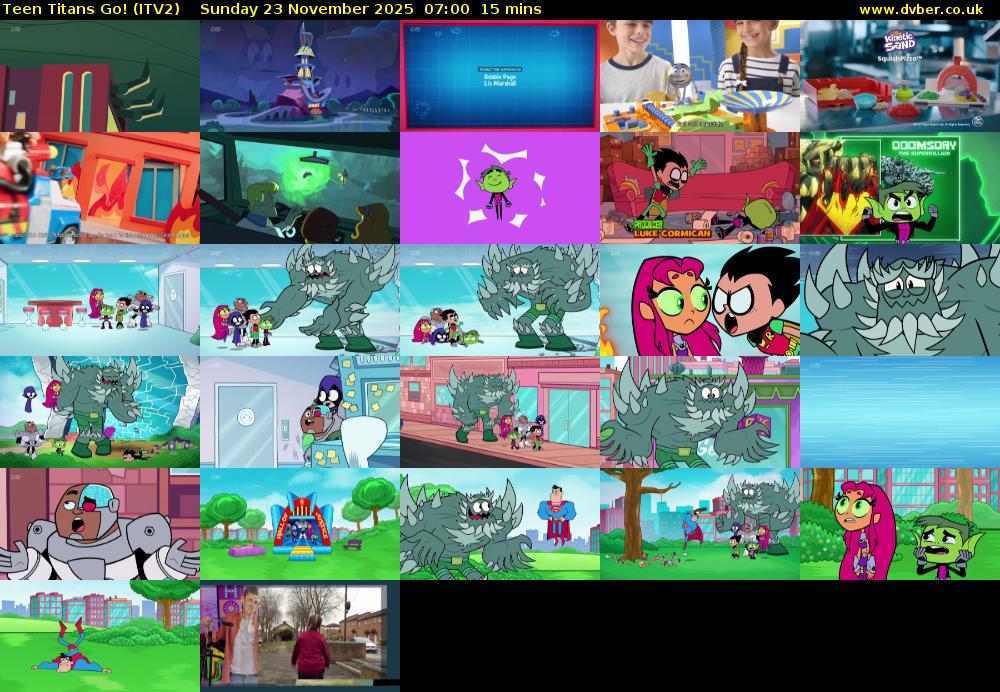 Teen Titans Go! (ITV2) Sunday 23 November 2025 07:00 - 07:15