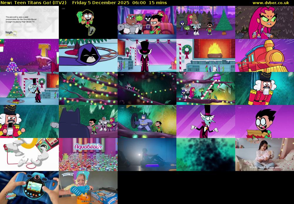 Teen Titans Go! (ITV2) Friday 5 December 2025 06:00 - 06:15
