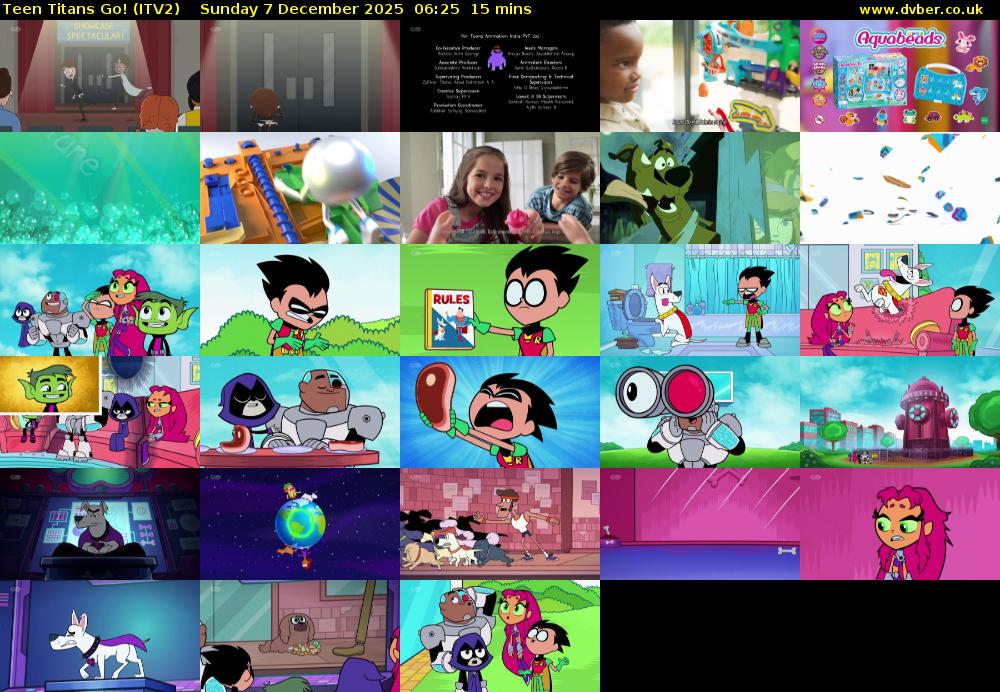 Teen Titans Go! (ITV2) Sunday 7 December 2025 06:25 - 06:40