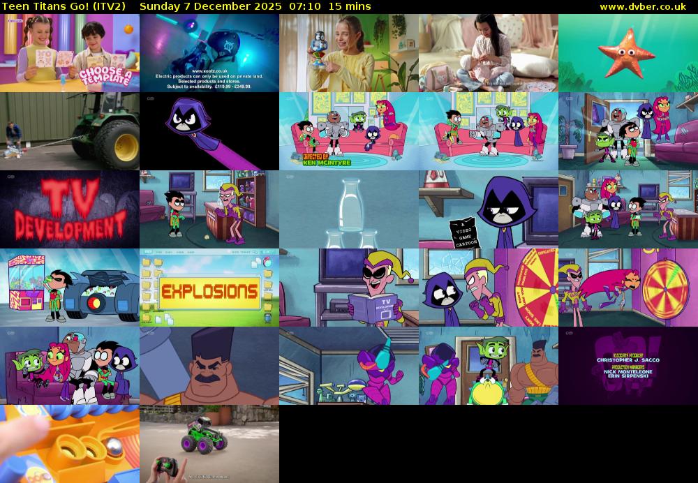 Teen Titans Go! (ITV2) Sunday 7 December 2025 07:10 - 07:25