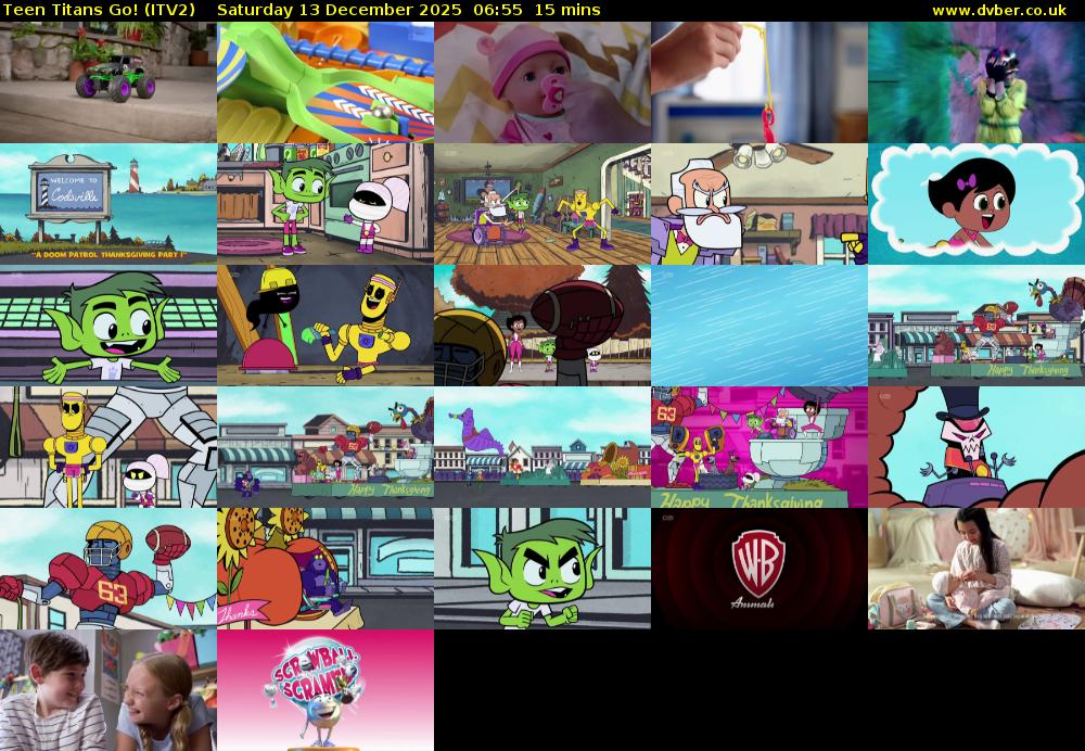 Teen Titans Go! (ITV2) Saturday 13 December 2025 06:55 - 07:10