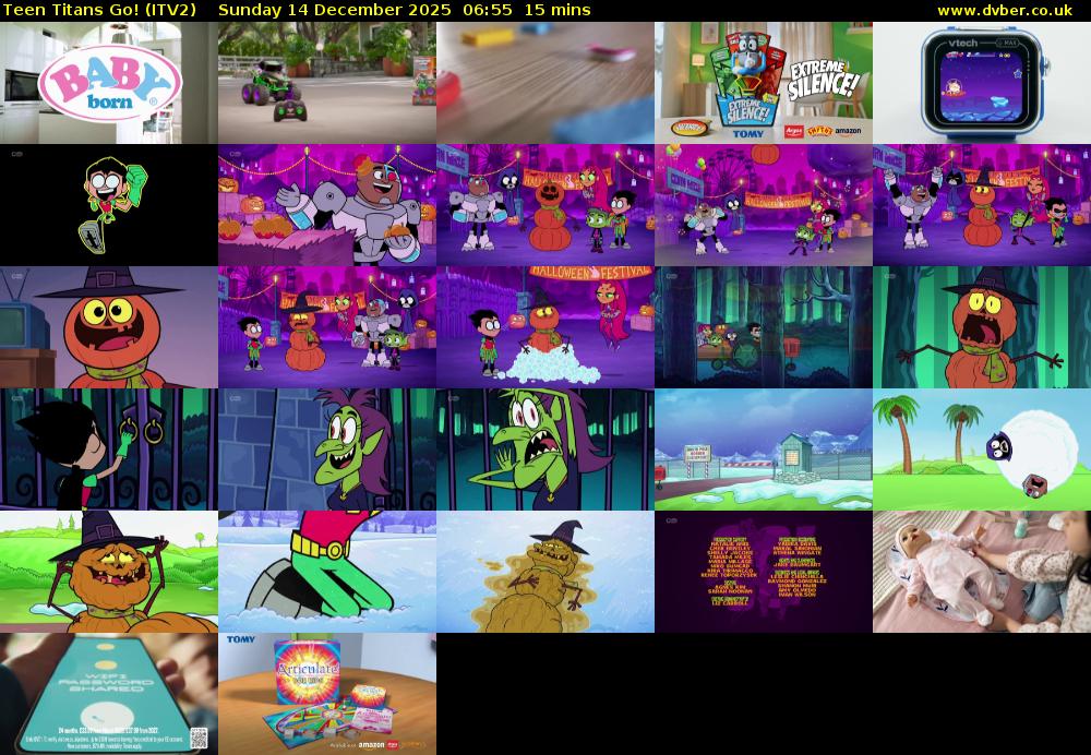 Teen Titans Go! (ITV2) Sunday 14 December 2025 06:55 - 07:10