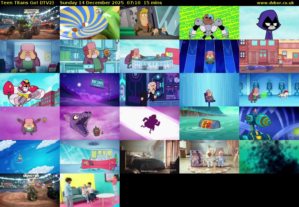 Teen Titans Go! (ITV2) Sunday 14 December 2025 07:10 - 07:25