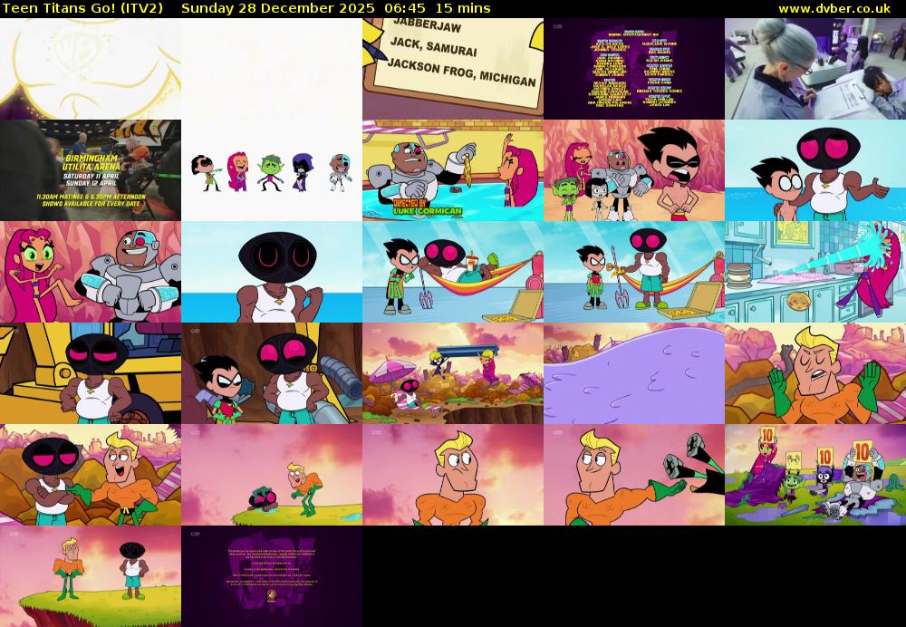 Teen Titans Go! (ITV2) Sunday 28 December 2025 06:45 - 07:00