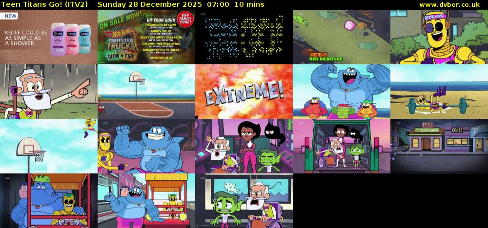 Teen Titans Go! (ITV2) Sunday 28 December 2025 07:00 - 07:10