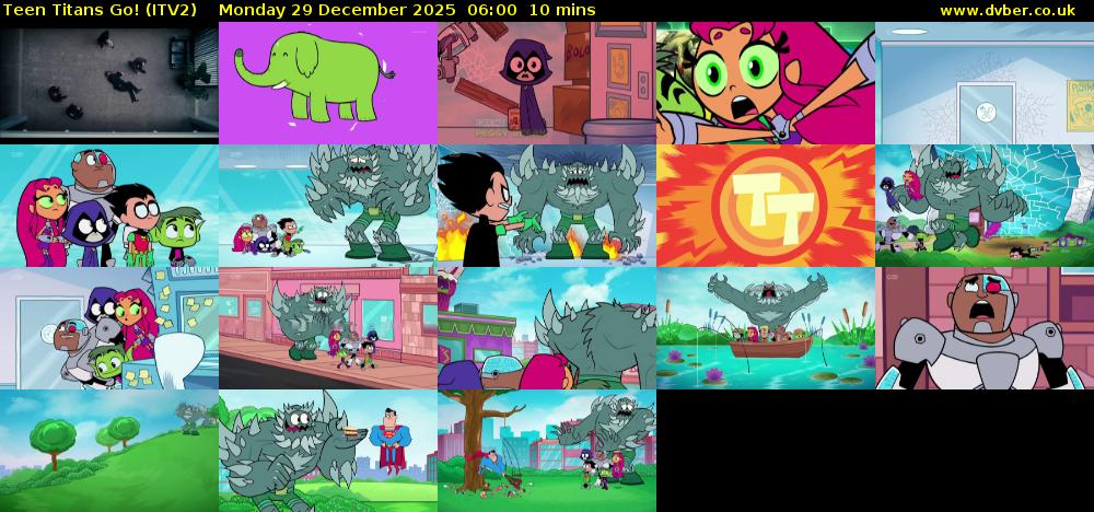 Teen Titans Go! (ITV2) Monday 29 December 2025 06:00 - 06:10