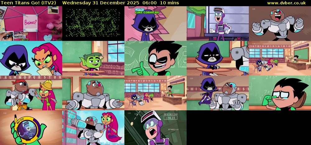 Teen Titans Go! (ITV2) Wednesday 31 December 2025 06:00 - 06:10