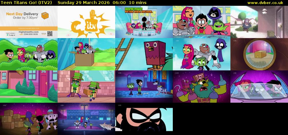 Teen Titans Go! (ITV2) Sunday 29 March 2026 06:00 - 06:10