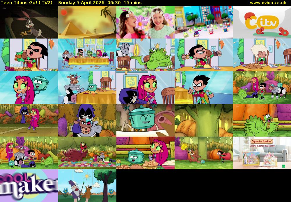 Teen Titans Go! (ITV2) Sunday 5 April 2026 06:30 - 06:45