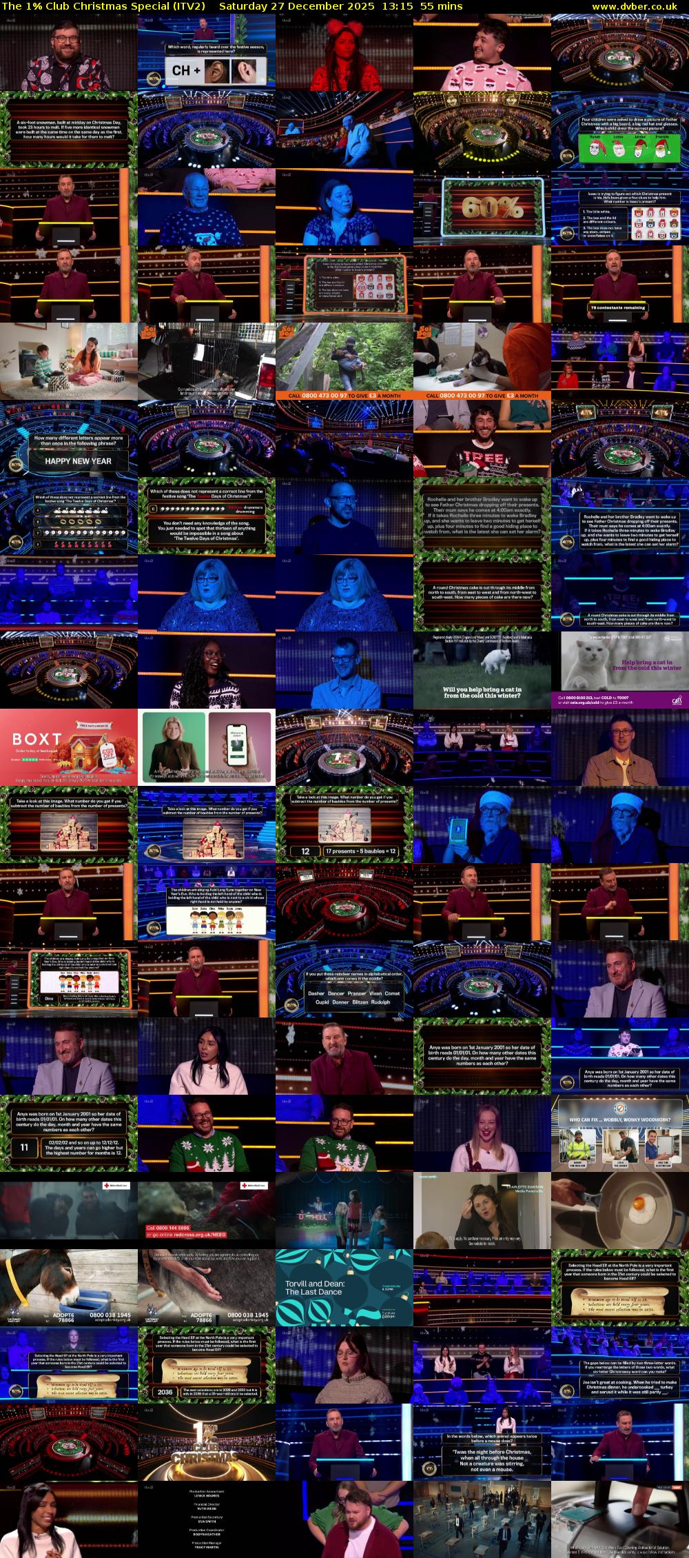 The 1% Club Christmas Special (ITV2) Saturday 27 December 2025 13:15 - 14:10
