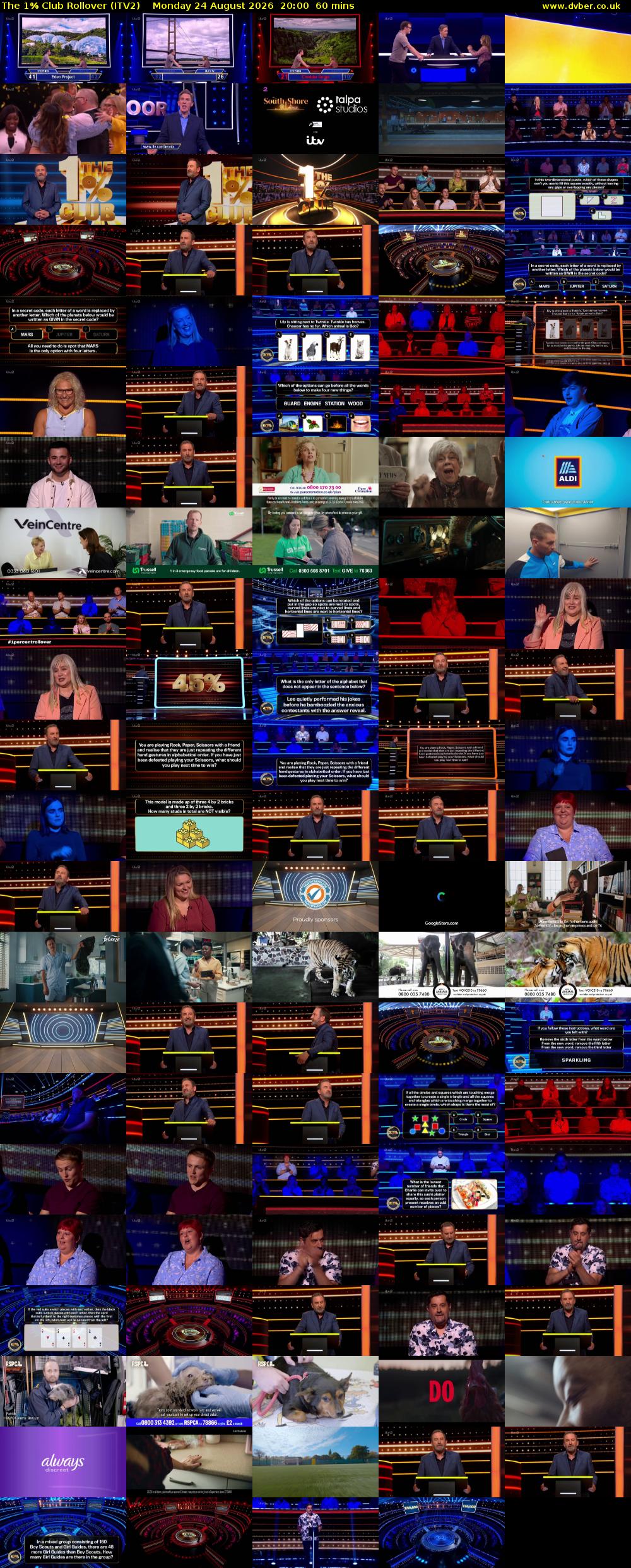 The 1% Club Rollover (ITV2) Monday 24 August 2026 20:00 - 21:00