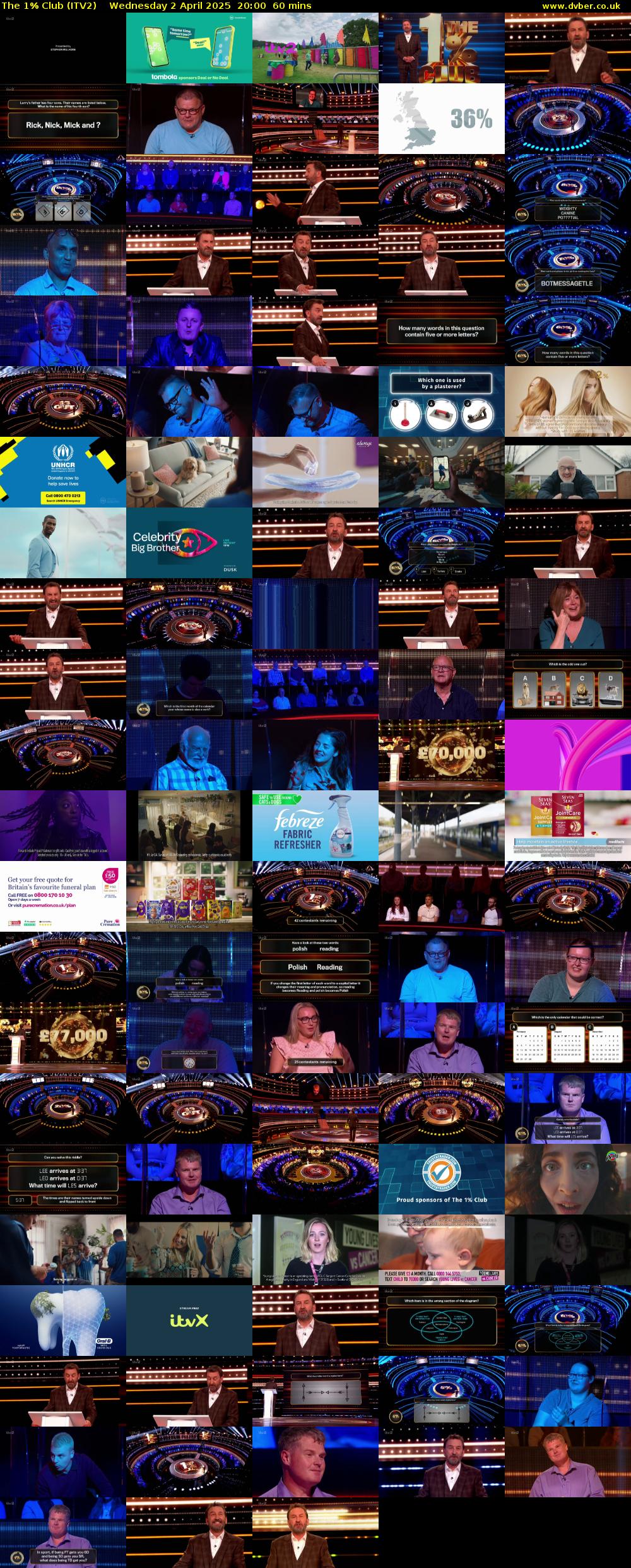 The 1% Club (ITV2) Wednesday 2 April 2025 20:00 - 21:00