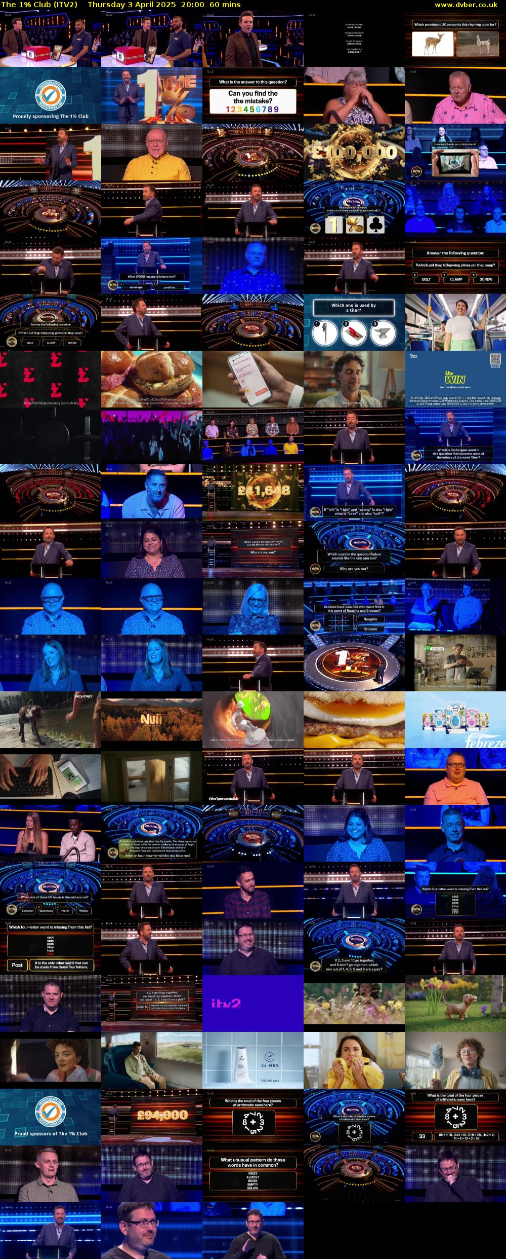 The 1% Club (ITV2) Thursday 3 April 2025 20:00 - 21:00
