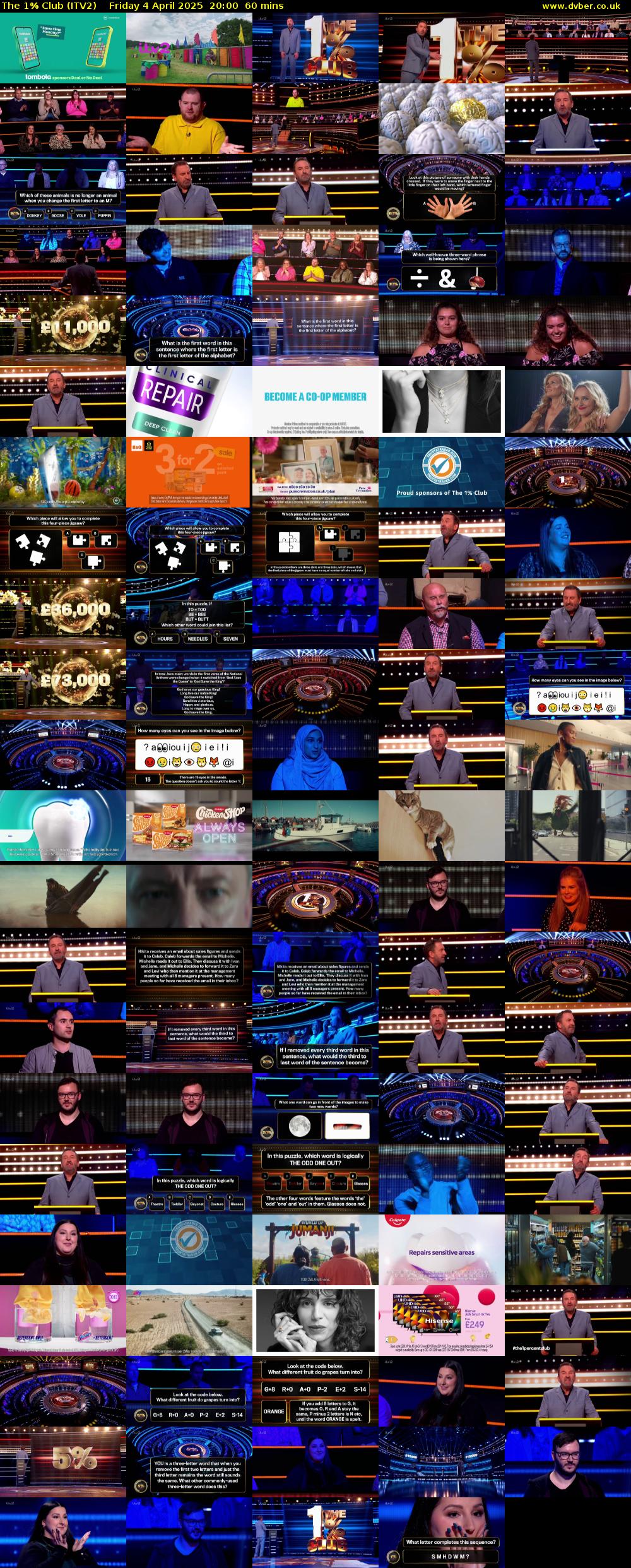 The 1% Club (ITV2) Friday 4 April 2025 20:00 - 21:00