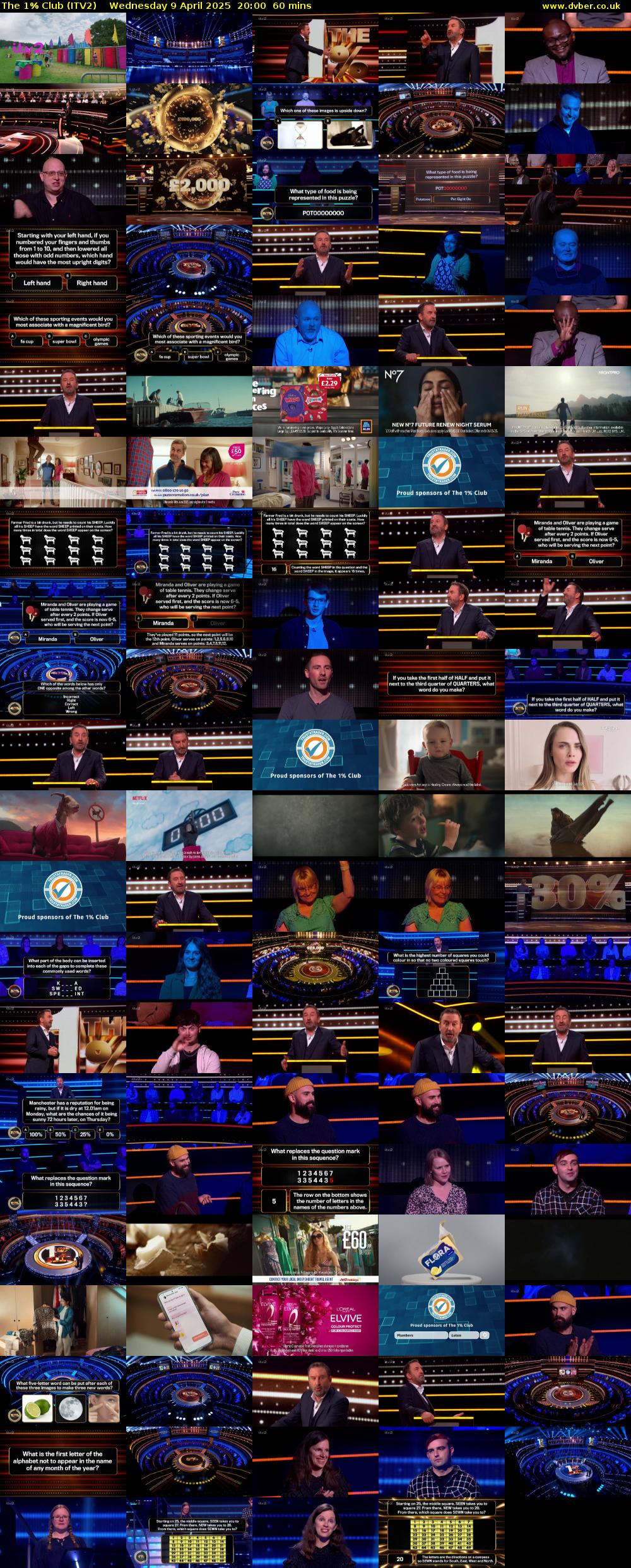 The 1% Club (ITV2) Wednesday 9 April 2025 20:00 - 21:00
