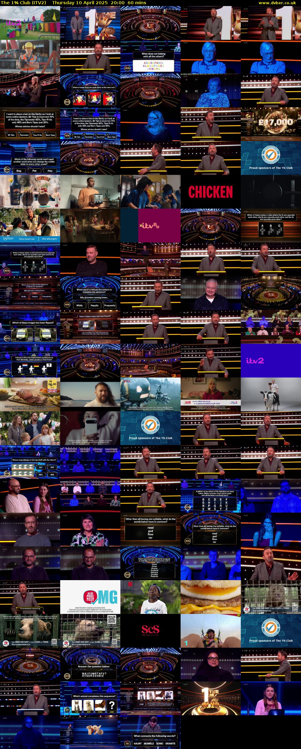 The 1% Club (ITV2) Thursday 10 April 2025 20:00 - 21:00