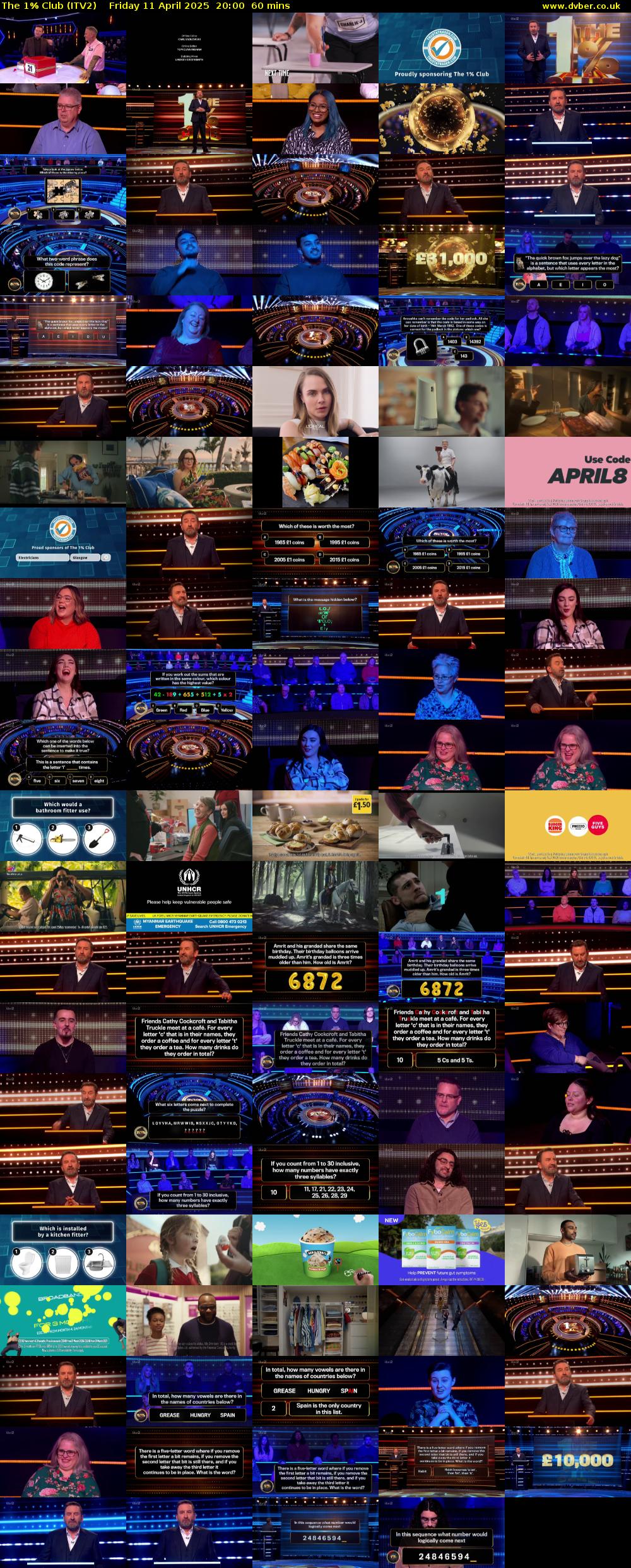 The 1% Club (ITV2) Friday 11 April 2025 20:00 - 21:00