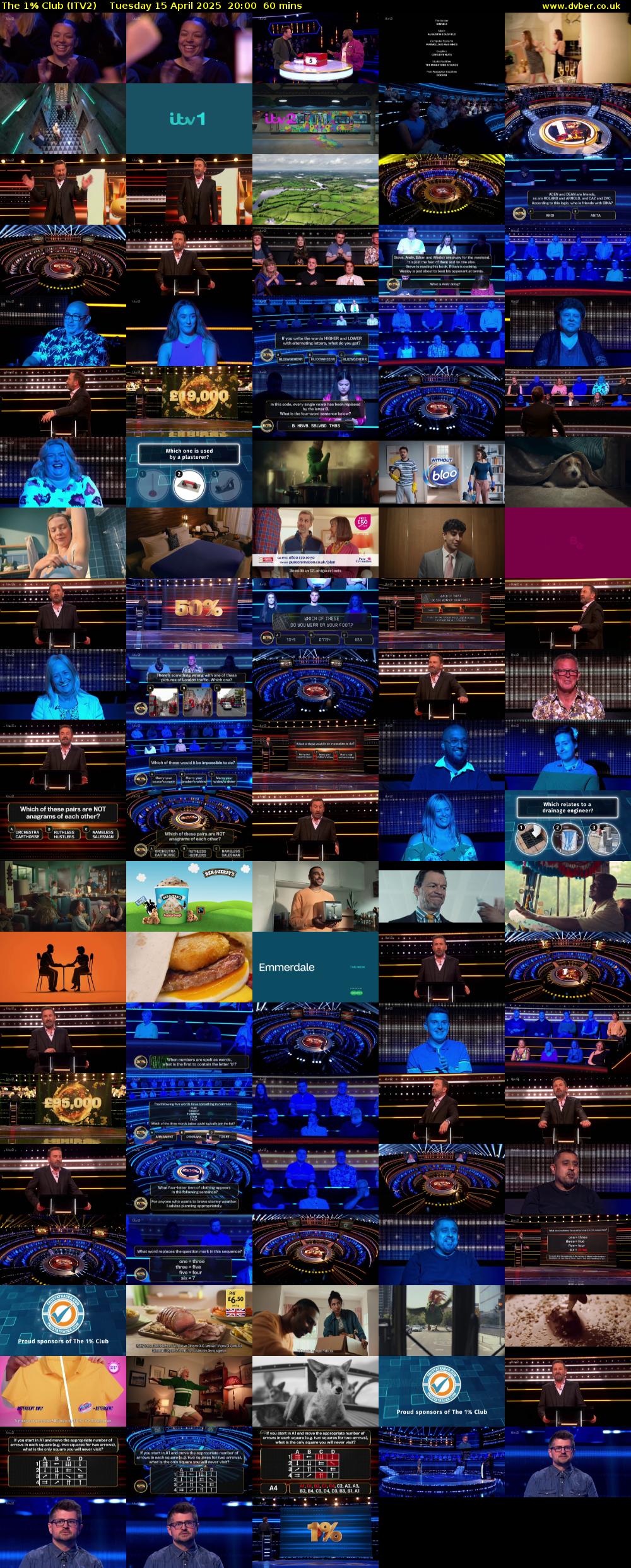 The 1% Club (ITV2) Tuesday 15 April 2025 20:00 - 21:00