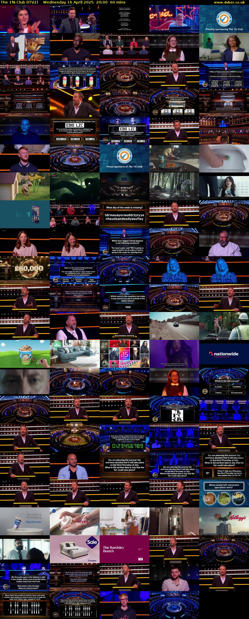 The 1% Club (ITV2) Wednesday 16 April 2025 20:00 - 21:00
