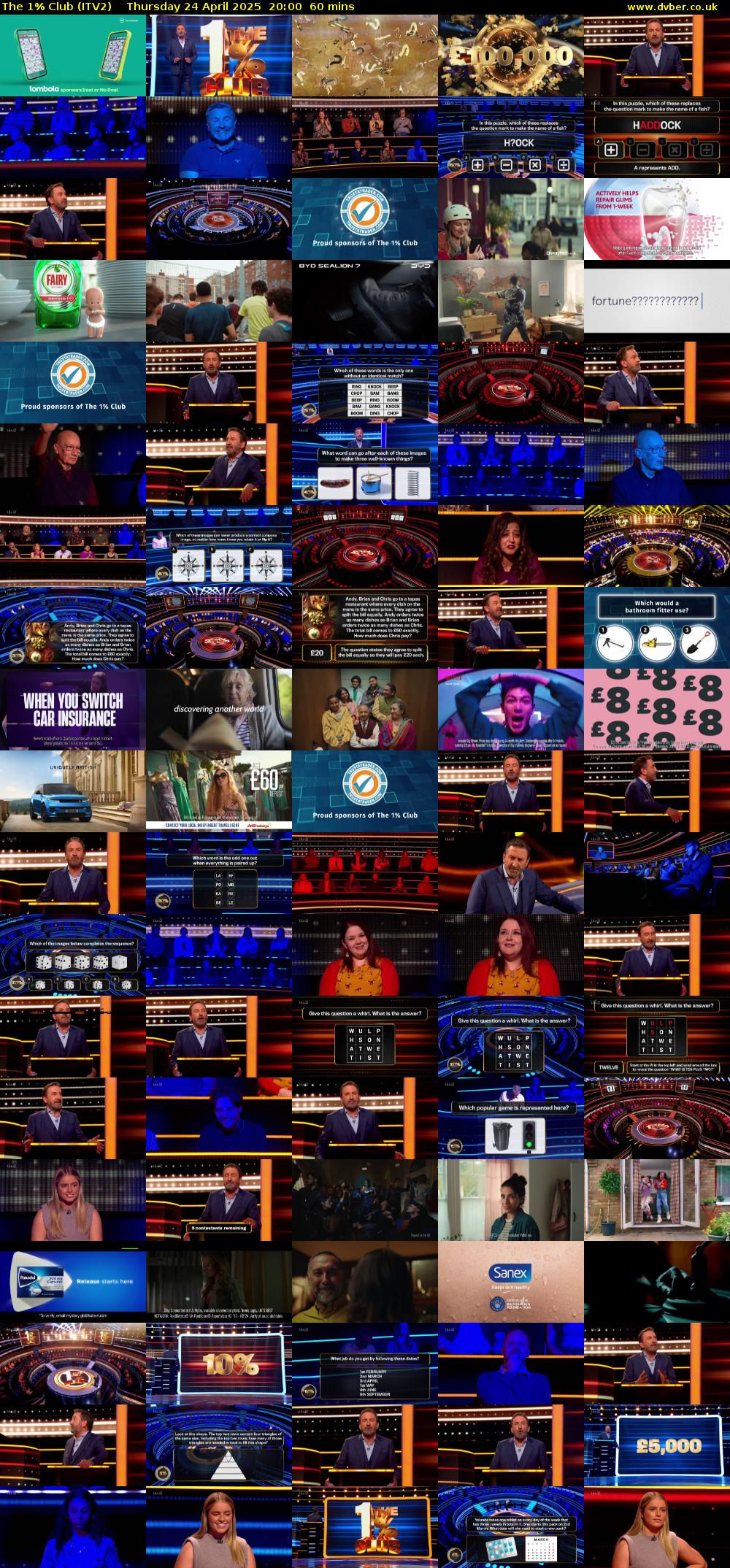 The 1% Club (ITV2) Thursday 24 April 2025 20:00 - 21:00