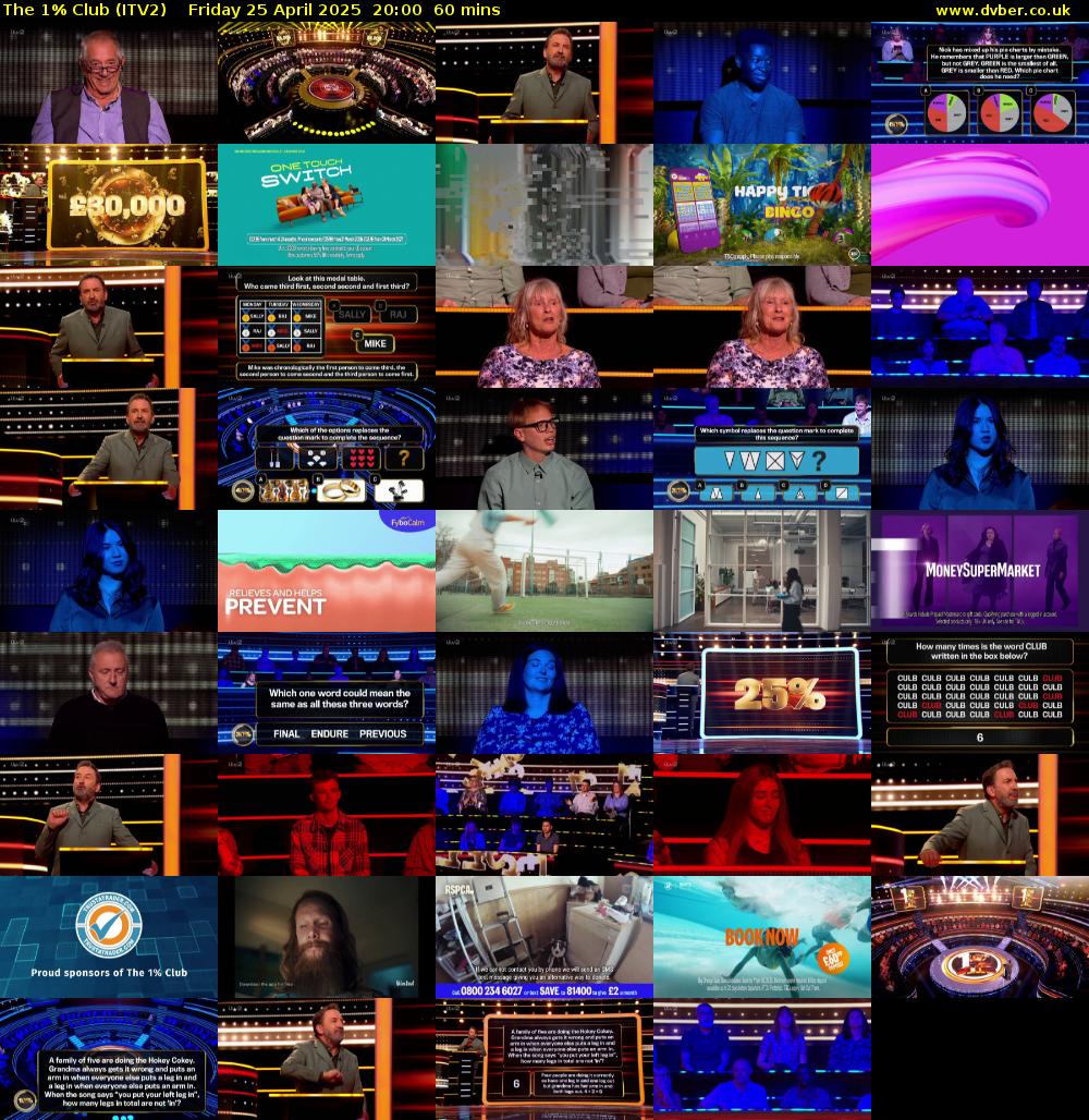 The 1% Club (ITV2) Friday 25 April 2025 20:00 - 21:00