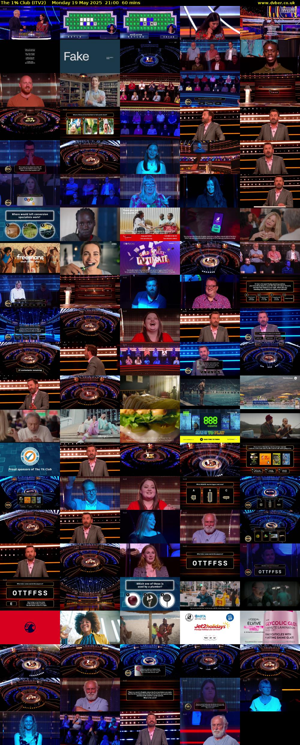 The 1% Club (ITV2) Monday 19 May 2025 21:00 - 22:00