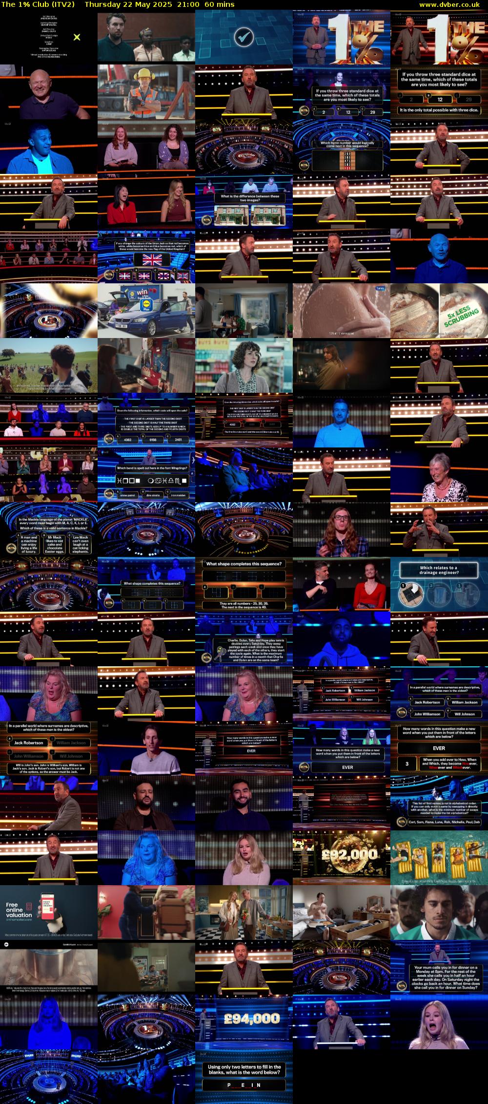 The 1% Club (ITV2) Thursday 22 May 2025 21:00 - 22:00