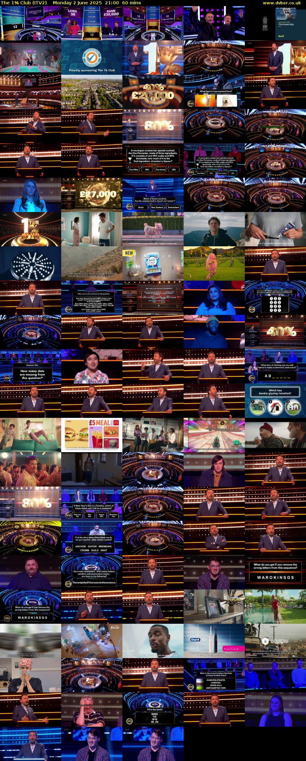 The 1% Club (ITV2) Monday 2 June 2025 21:00 - 22:00
