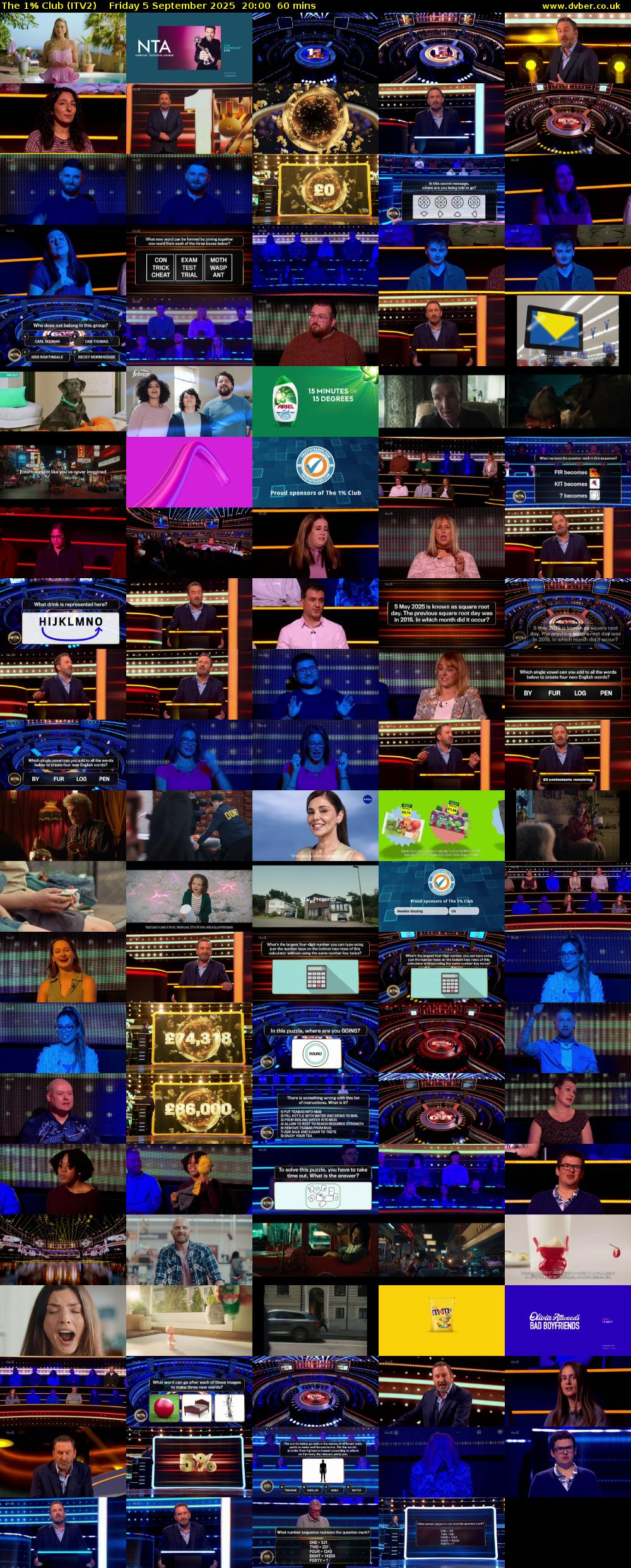 The 1% Club (ITV2) Friday 5 September 2025 20:00 - 21:00