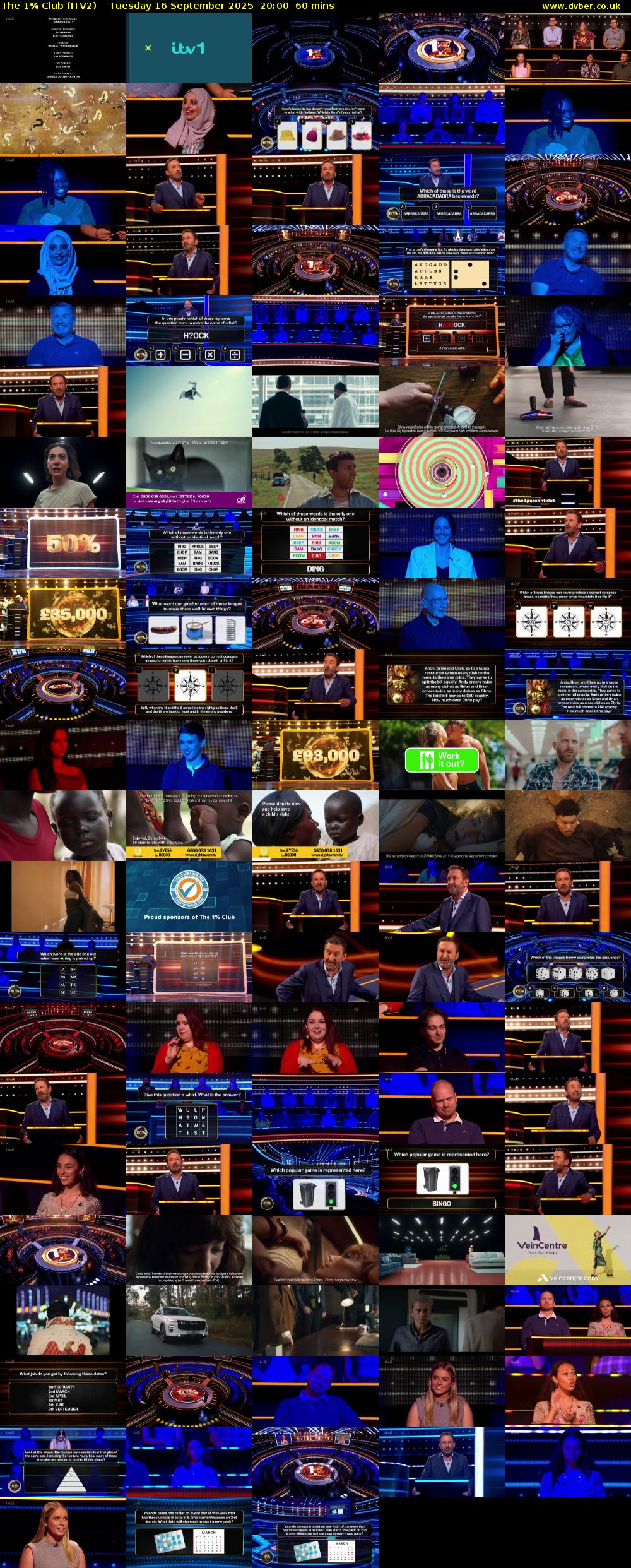 The 1% Club (ITV2) Tuesday 16 September 2025 20:00 - 21:00