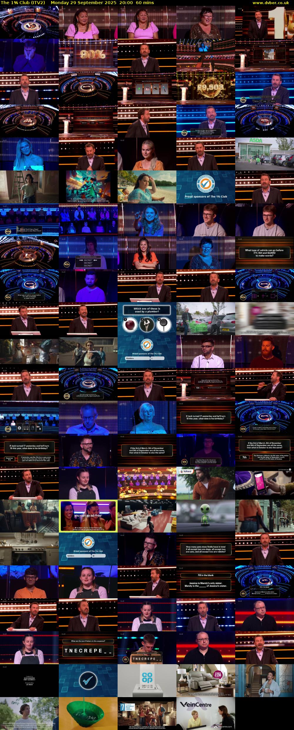 The 1% Club (ITV2) Monday 29 September 2025 20:00 - 21:00