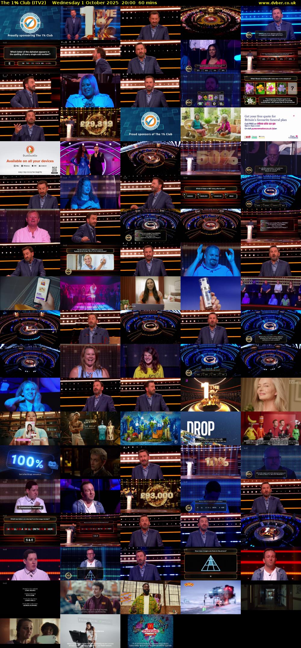 The 1% Club (ITV2) Wednesday 1 October 2025 20:00 - 21:00
