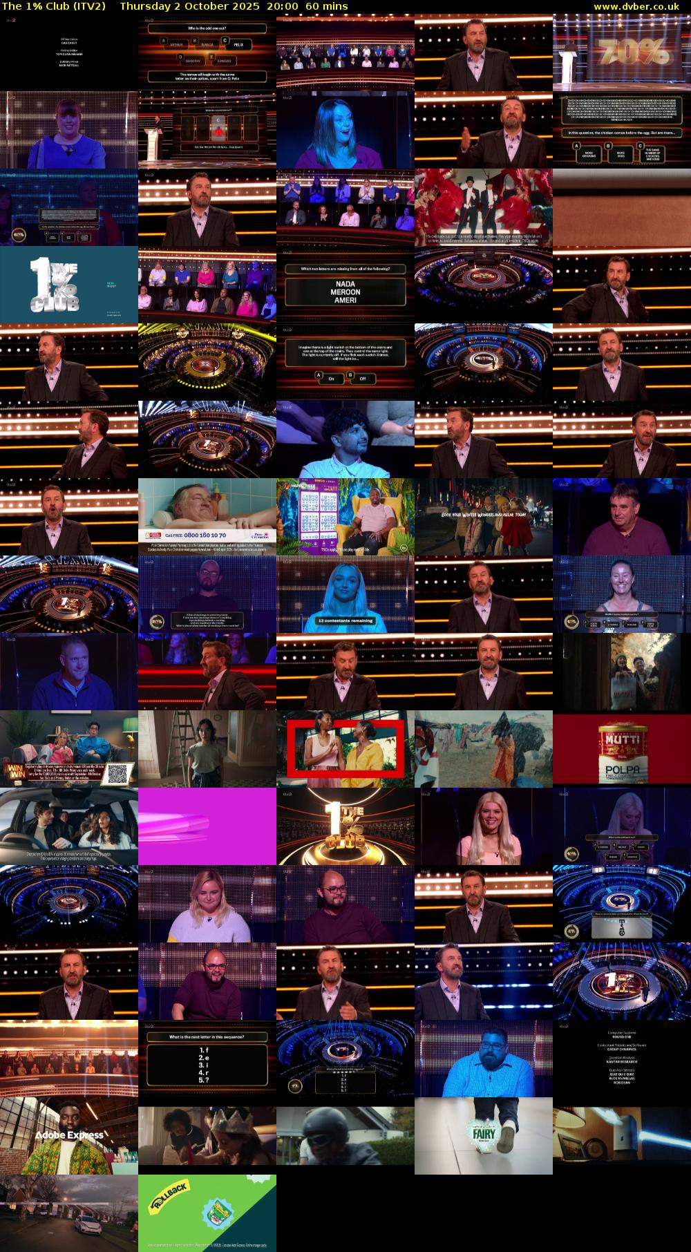 The 1% Club (ITV2) Thursday 2 October 2025 20:00 - 21:00