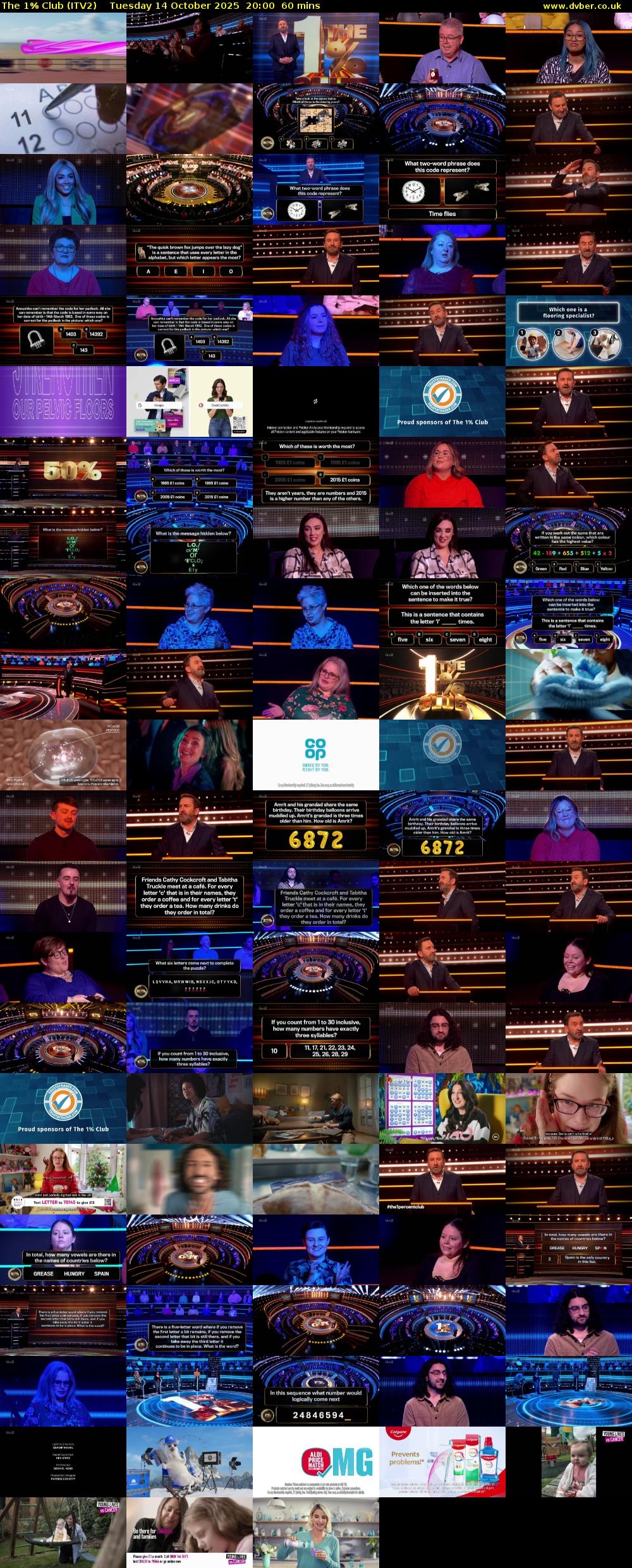 The 1% Club (ITV2) Tuesday 14 October 2025 20:00 - 21:00